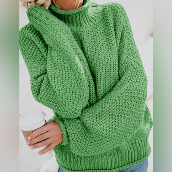 OVERSIZED MOCK TURTLENECK CHUNKY SWEATER - Picture 5 of 5